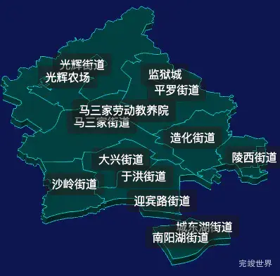 threejs沈阳市于洪区geoJson地图3d地图css2d标签
